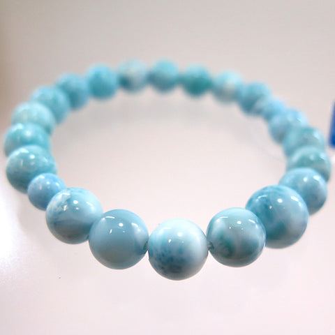 Larimar 8mm bead bracelet