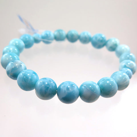 Larimar 8mm bead bracelet