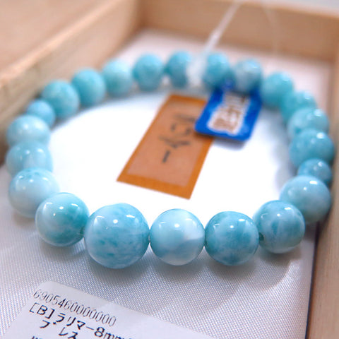 Larimar 8mm bead bracelet