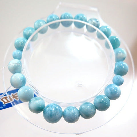 Larimar 8mm bead bracelet, matching set, limited edition