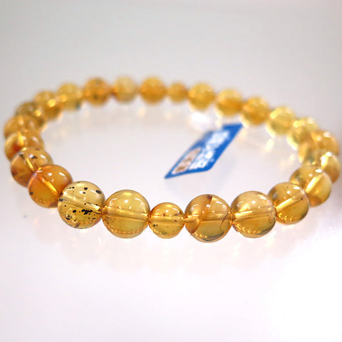 High-quality blue amber 8mm beads bracelet, straight