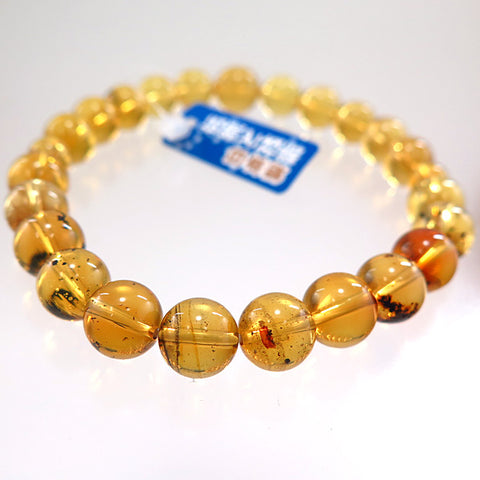 High-quality blue amber 8mm beads bracelet, straight