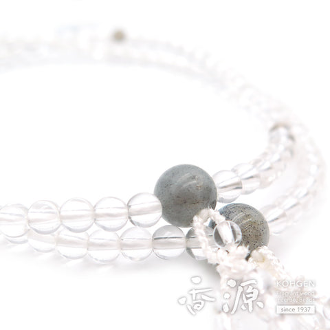 Women's Crystal Prayer Beads, Labradorite Finish