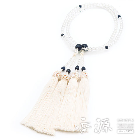 Women's Crystal Prayer Beads, 8-Sun Furiwake Style, Sapphire Finish