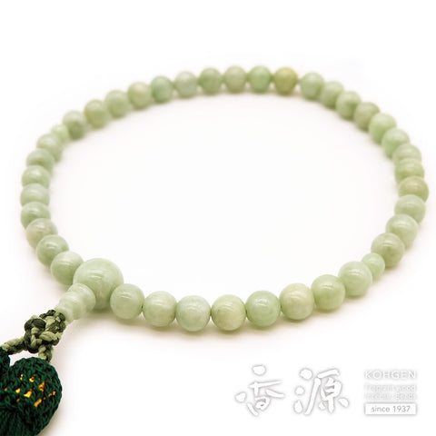 Women's Prayer Beads, Burmese Jade, 7mm Bead, One-Hand Style