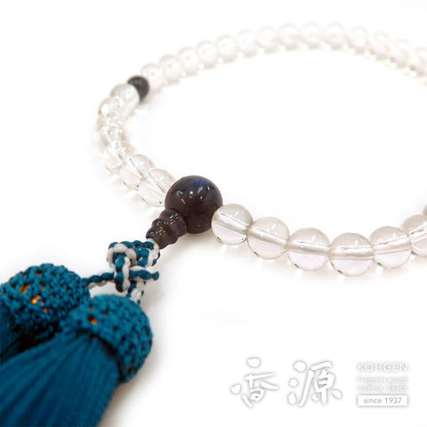 Women's Prayer Beads, Crystal, Black Labradorite Finish, 7mm Bead, Limited Edition