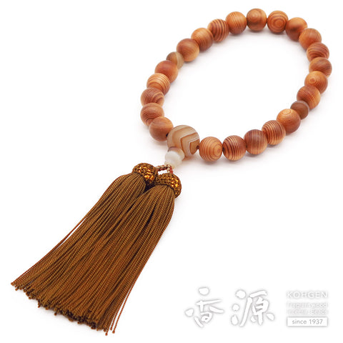 Men's prayer beads, Yakusugi, Madagascar agate, head tassel