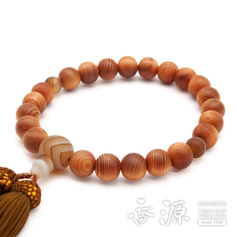 Men's prayer beads, Yakusugi, Madagascar agate, head tassel