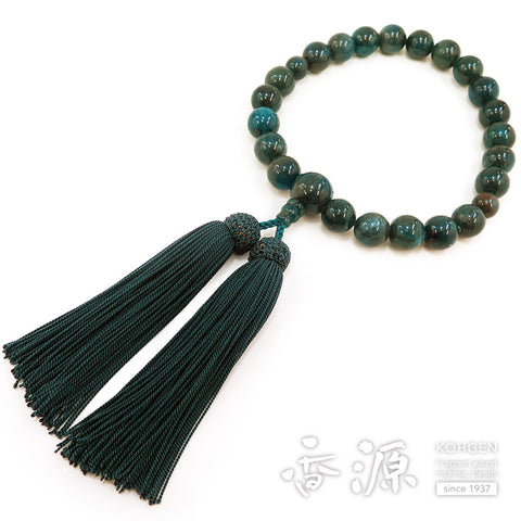 Men's prayer beads, apatite, 22 beads