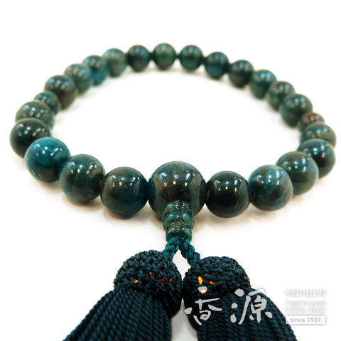 Men's prayer beads, apatite, 22 beads