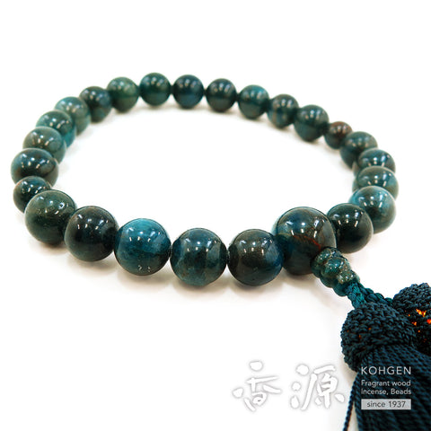 Men's prayer beads, apatite, 22 beads