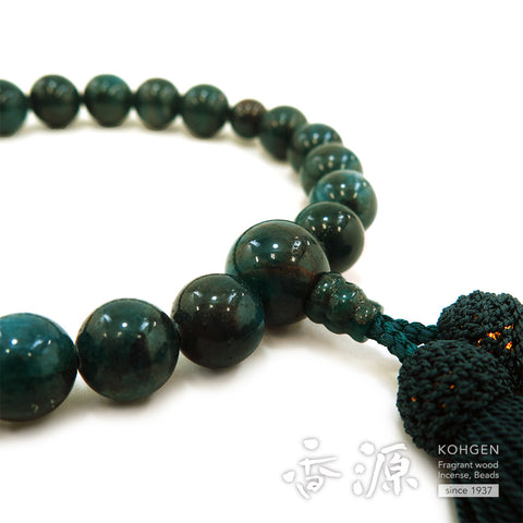 Men's prayer beads, apatite, 22 beads