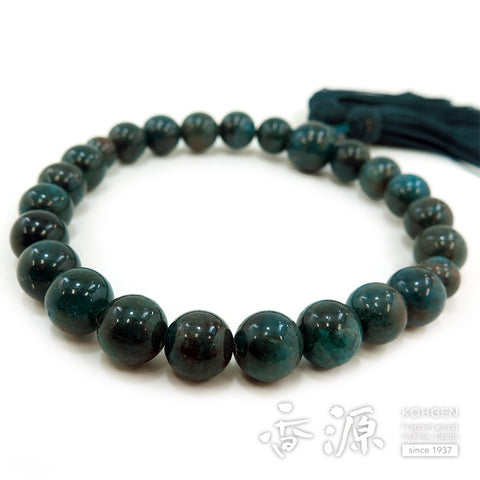 Men's prayer beads, apatite, 22 beads