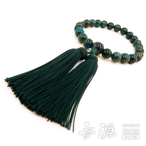 Men's prayer beads, apatite, 22 beads
