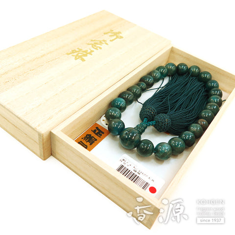 Men's prayer beads, apatite, 22 beads