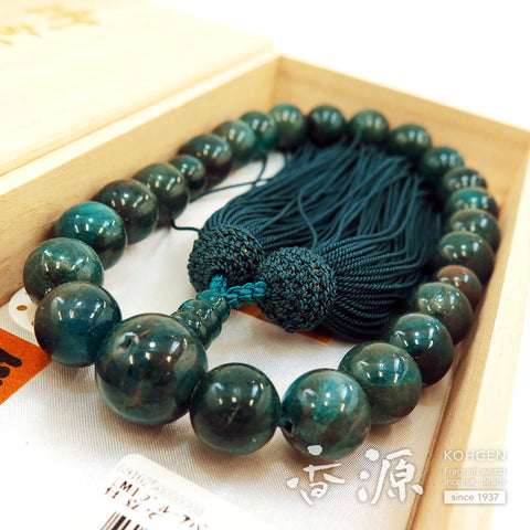 Men's prayer beads, apatite, 22 beads