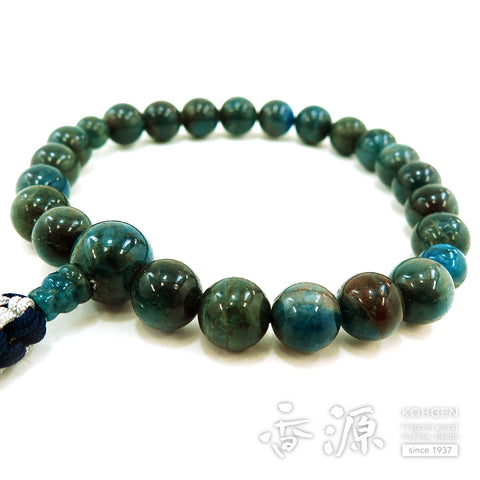 Men's prayer beads, blue apatite