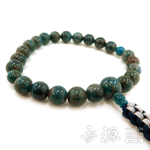 Men's prayer beads, blue apatite
