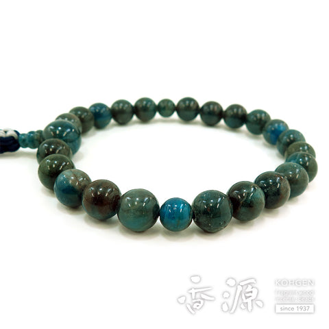 Men's prayer beads, blue apatite