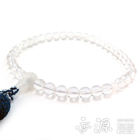 Women's Prayer Beads, Blue Moonstone & Quartz, 7mm Bead, Limited Edition