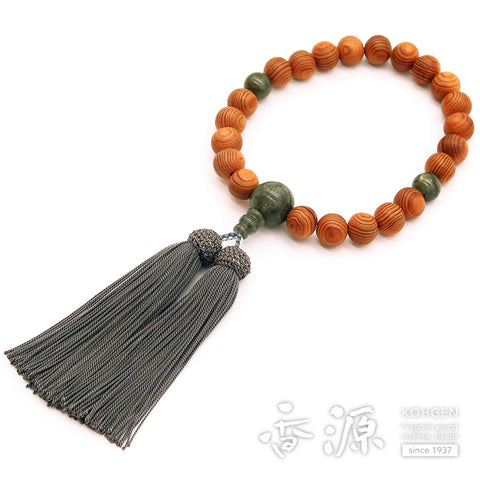 Men's prayer beads, Yakusugi, labradorite finish