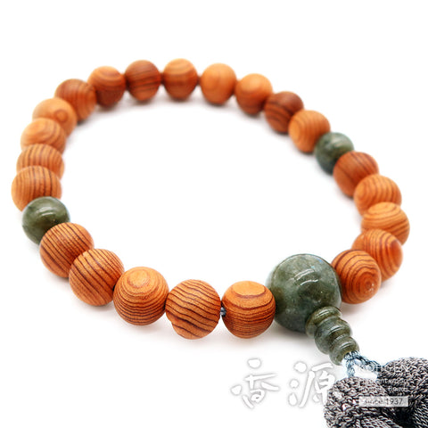Men's prayer beads, Yakusugi, labradorite finish