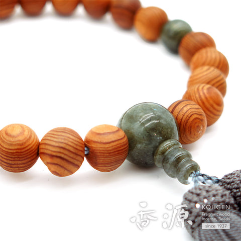 Men's prayer beads, Yakusugi, labradorite finish
