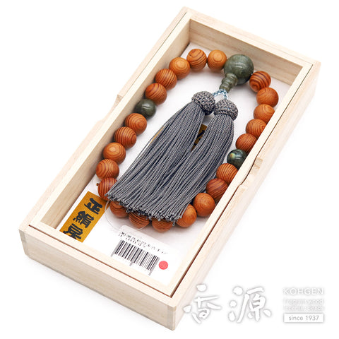 Men's prayer beads, Yakusugi, labradorite finish