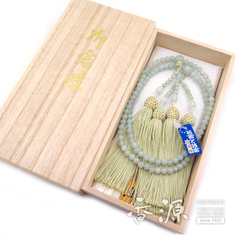 Women's Burmese Jade Prayer Beads, Double-Wrap