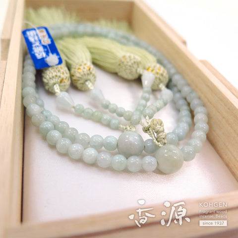 Women's Burmese Jade Prayer Beads, Double-Wrap