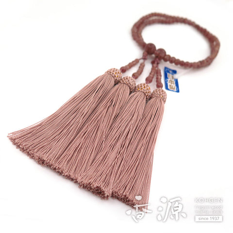 Women's Strawberry Quartz Prayer Beads, Double-Wrap
