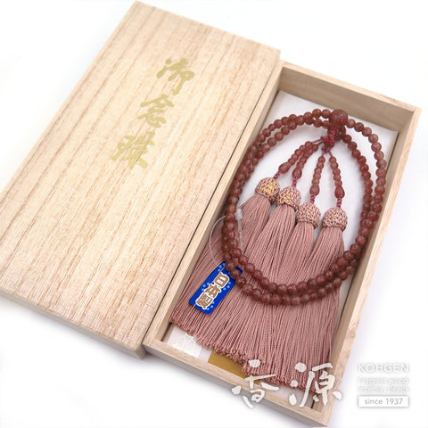Women's Strawberry Quartz Prayer Beads, Double-Wrap