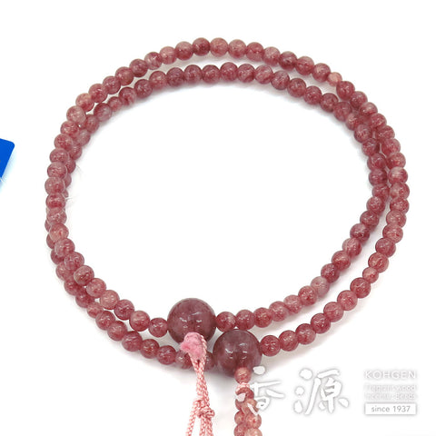 Women's prayer beads, strawberry quartz