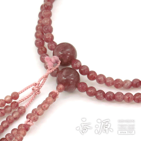 Women's prayer beads, strawberry quartz