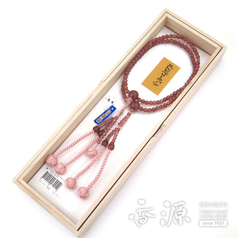 Women's prayer beads, strawberry quartz