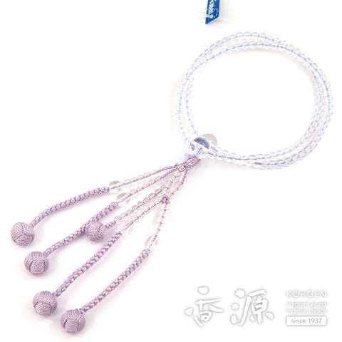 Women's prayer beads, crystal, Nichiren sect