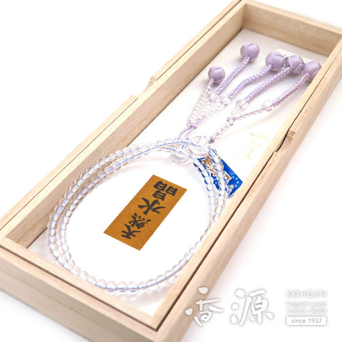 Women's prayer beads, crystal, Nichiren sect