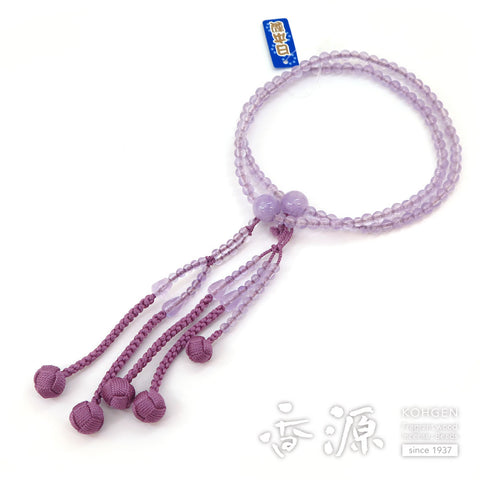 Women's Lavender Amethyst Prayer Beads, Nichiren Sect