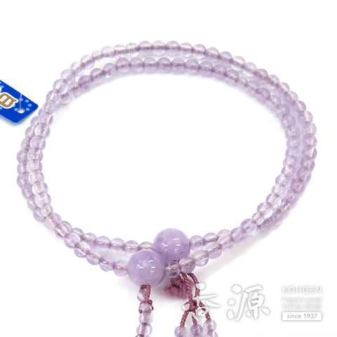 Women's Lavender Amethyst Prayer Beads, Nichiren Sect