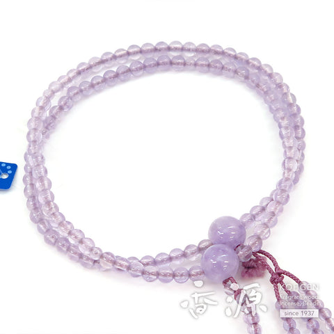 Women's Lavender Amethyst Prayer Beads, Nichiren Sect
