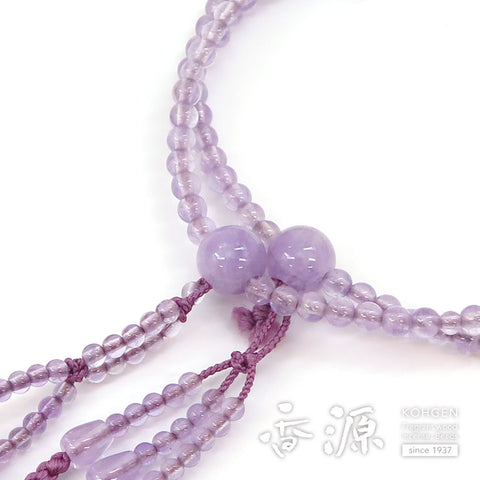 Women's Lavender Amethyst Prayer Beads, Nichiren Sect