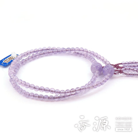 Women's Lavender Amethyst Prayer Beads, Nichiren Sect
