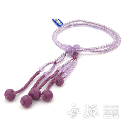 Women's Lavender Amethyst Prayer Beads, Nichiren Sect