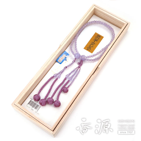 Women's Lavender Amethyst Prayer Beads, Nichiren Sect