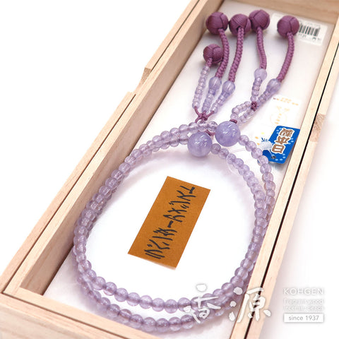 Women's Lavender Amethyst Prayer Beads, Nichiren Sect