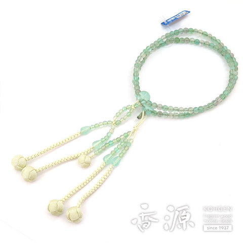 Women's Green Fluorite Prayer Beads, Nichiren Sect, Limited Edition