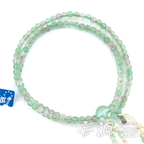 Women's Green Fluorite Prayer Beads, Nichiren Sect, Limited Edition
