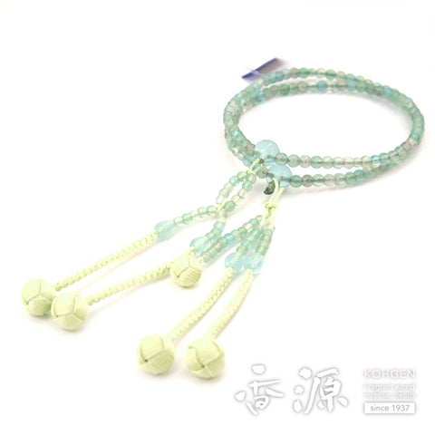 Women's Green Fluorite Prayer Beads, Nichiren Sect, Limited Edition