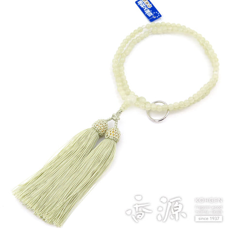Women's prayer beads, green onyx, Soto Zen sect