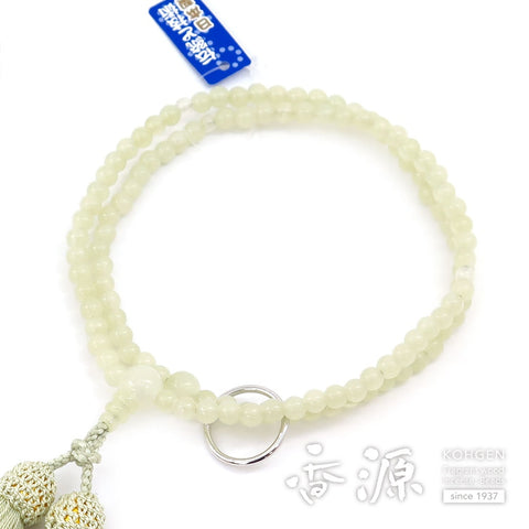 Women's prayer beads, green onyx, Soto Zen sect